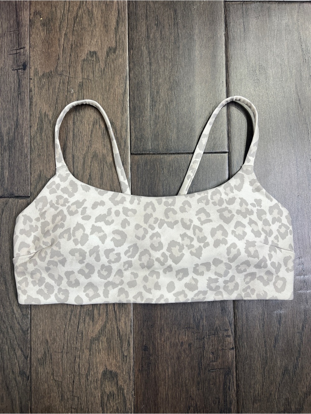 NEW Wunder Train Strappy Racer Bra Light Support C/D Cup True Leopard White